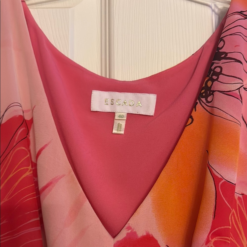 Escada Vivid Pink and Orange Dress